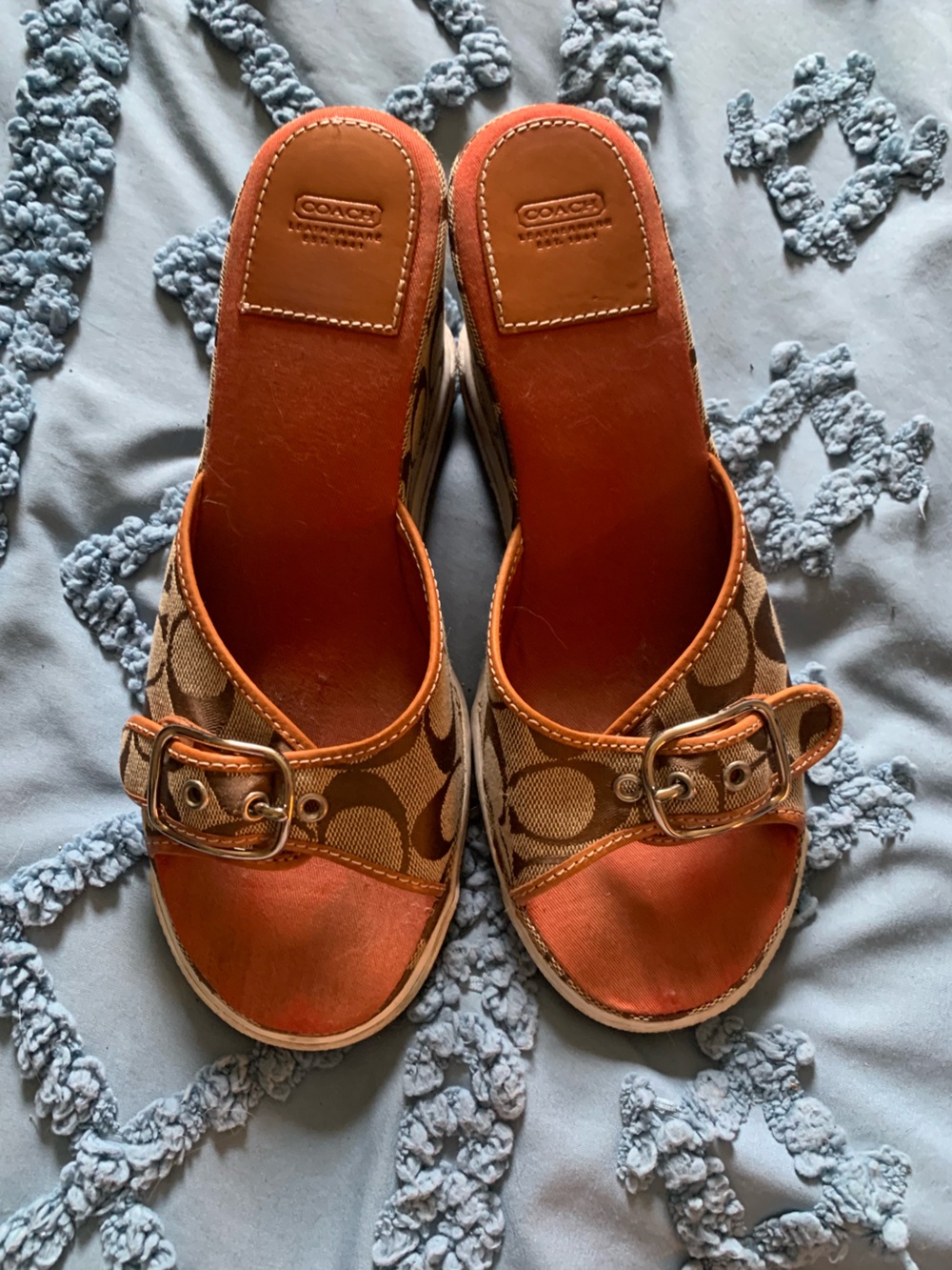 Vintage Y2K Coach Alyssa Sneaker Wedge Sandals with Brown/Tan Monogram - 3” Heel